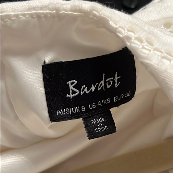 Bardot Piper Mesh Ruffle Hem Minidress Ivory - Picture 13 of 16